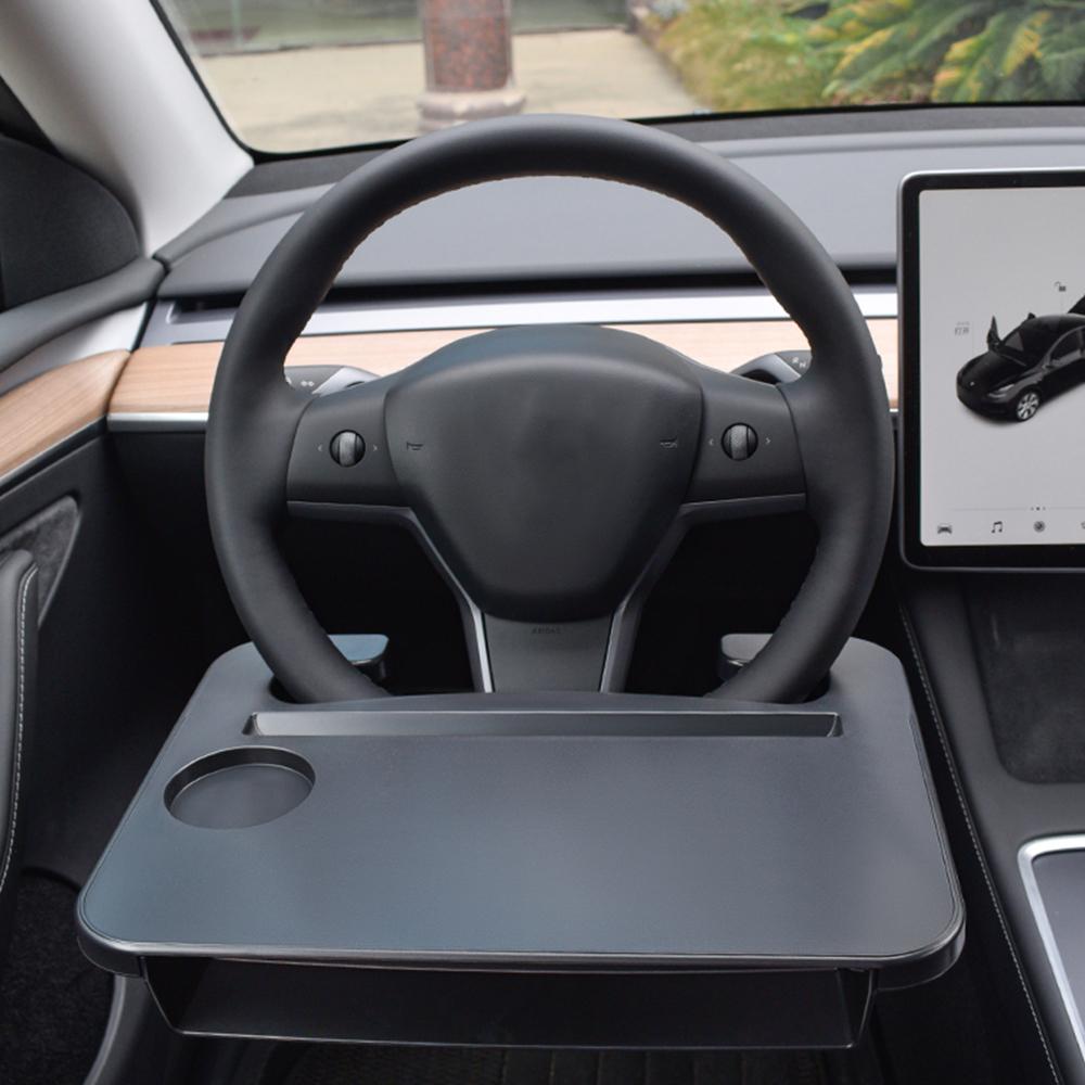 Multifunctional Car Steering Wheel Tray Table Storage Rack Storage Board Laptop Table Car Mounted Dining Tray Cup Holder
