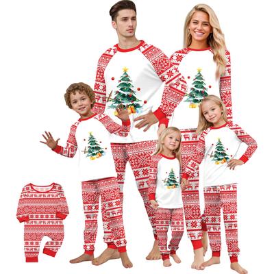 Parent-Child Christmas Printed Cute Loungewear Set Long Sleeve Suit