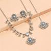Ethnic Fusion Necklace And Earring Set With Tassel Accents For Wedding Fashion Jewelry