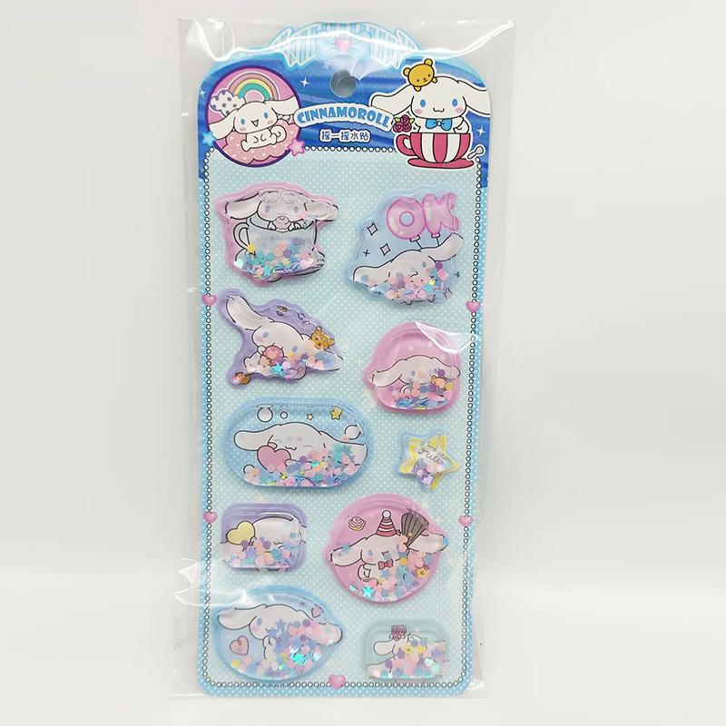 Sanrio 3D Shake Stickers Kawaii Anime Diy Decoration For Notebook Album Diary Student Stationery Kids Toy