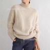 Autumn and Winter Thickened Semi-turtleneck Loose and Versatile Knitted Pullover Sweater Lazy Style Bottoming Shirt Outer Wear Women