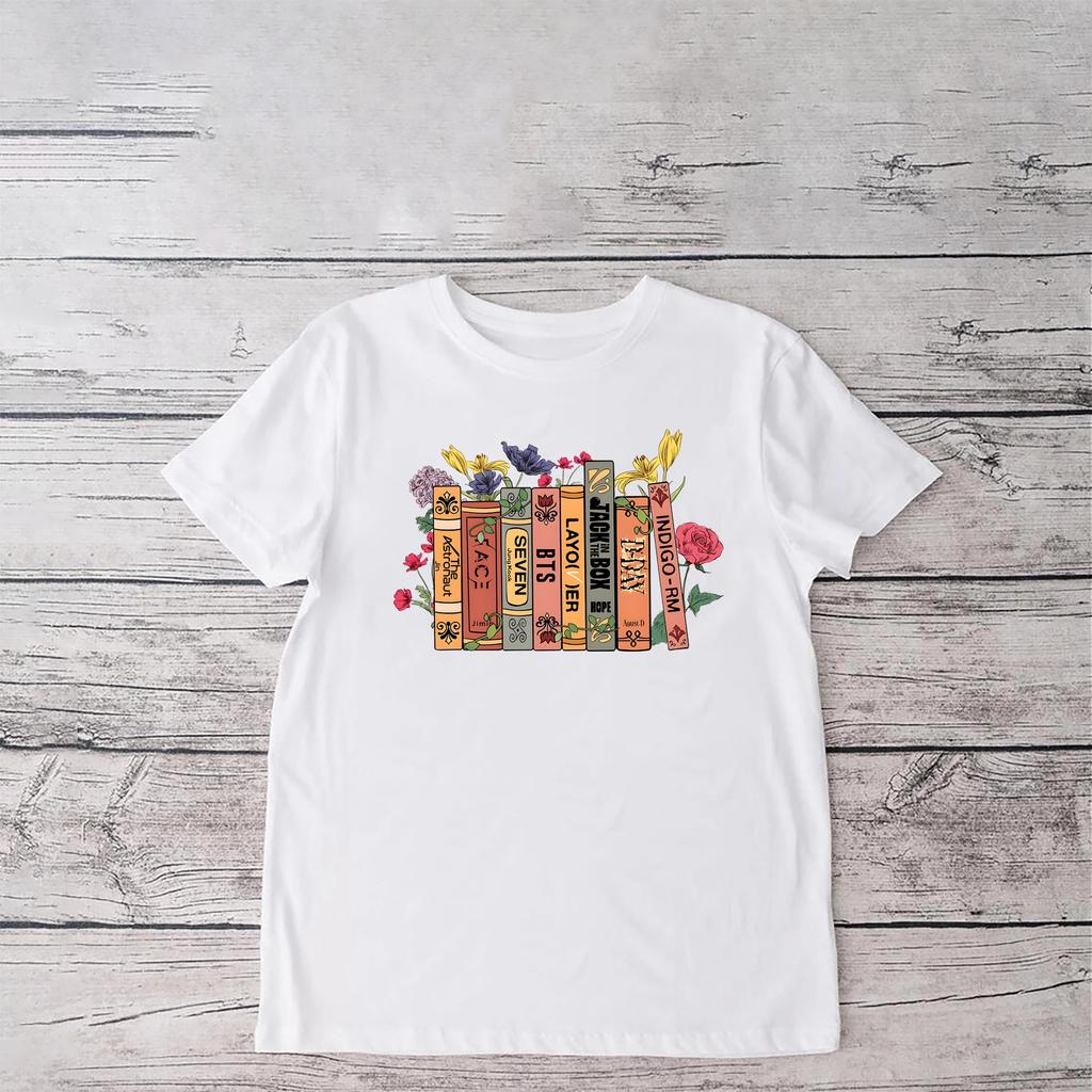 ZX TEE Korean Pop Group Solo Album Shirt Vintage Kpop Shirt Army Shirt Women's Book Flower Album T-shirt Jungkook Seven Shirt