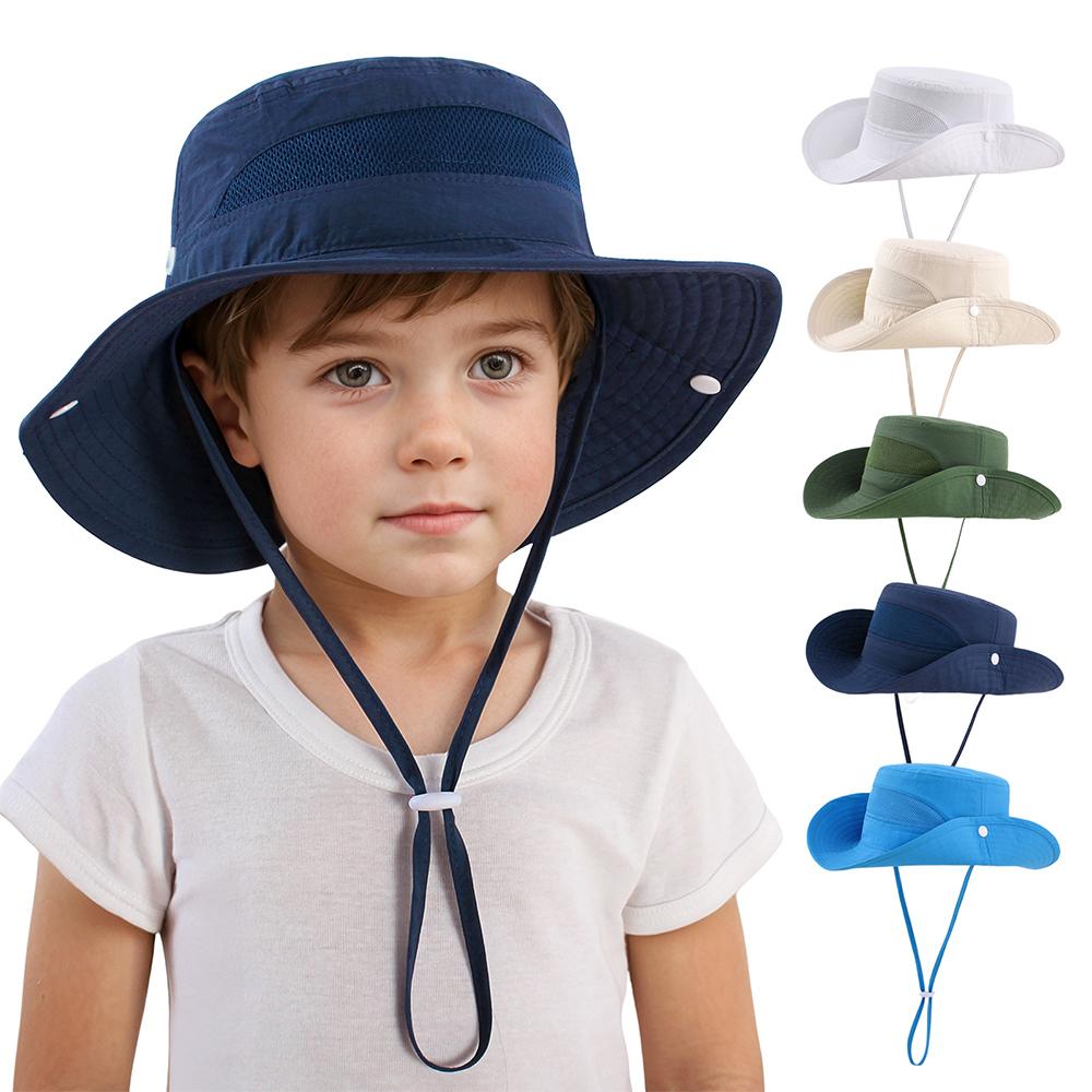 Breathable Children Fisherman Hat Mesh Sun Protection Hat  for Outdoor Activities