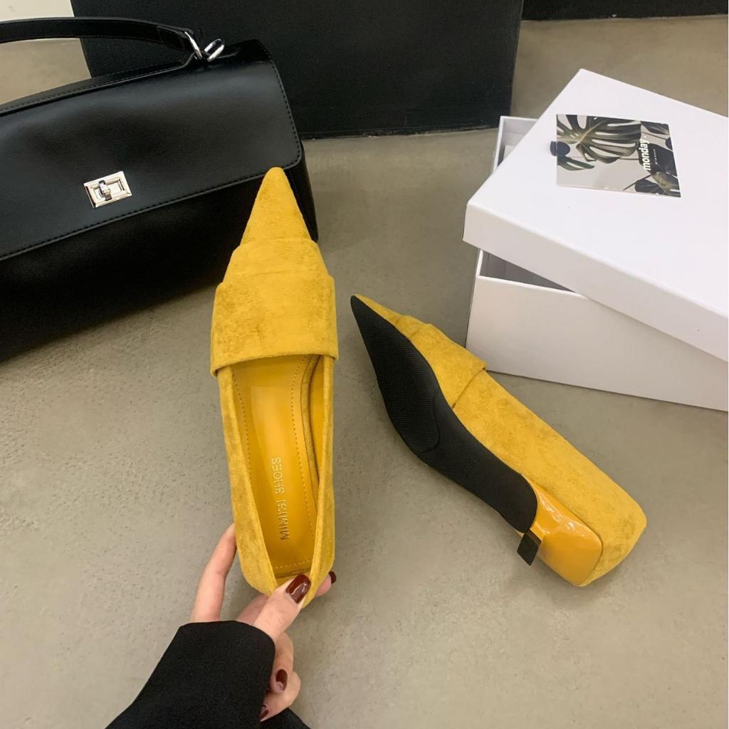 Niedrige französische Retro-Spitz-Single-Schuhe Damenschuhe 2025 neue Pendler-Arbeitsschuhe