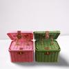 Geflochtener Rattan-Aufbewahrungskorb Vintage-Imitation Rattan-Organizer-Box für Picknick-Snacks Boho-Wohnkultur Hochzeitsgeschenke Geburtstagsgeschenk