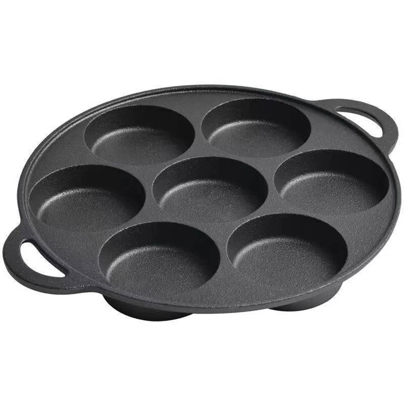 Cast Iron Hole Egg Pan Nonstick Breakfast Cooking Tool For Home Use