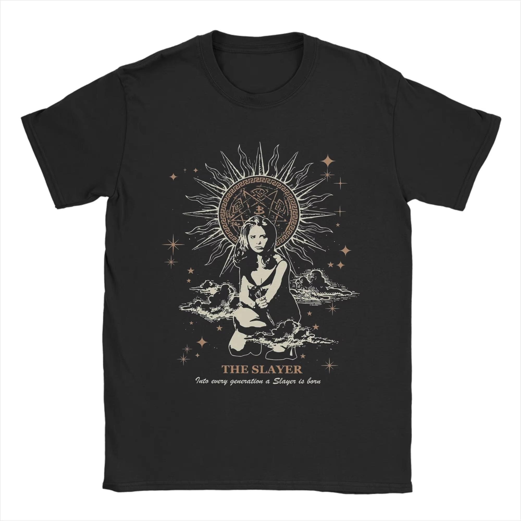 

Buffy the Vampire Slayer pattern print leisure type cotton Hot sale Unisex shirt Summer New Oversized neck Unisex Tshirt S