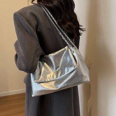 Large-capacity Bag Women's New Simple and Versatile Chain Shoulder Messenger Bag Texture Class Tote Bag