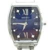 SEIKO Solar with Blue Silver 1B22-0CV0 Watch, Powered, Calendar, Dial, Rhinestones, Tone, Women's GY17/MQ