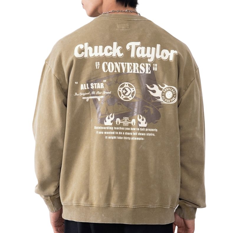 New Converse Sweatshirts Unisex Khaki Brown UCJ123-FAK