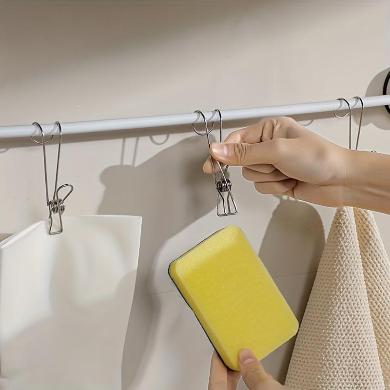 Multifunktionale, winddichte Wäscheklammer aus Edelstahl mit Haken für den Heimgebrauch, Handtuchhalter-Clip fürs Badezimmer