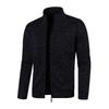 Men's Long Zipper Knitted Sweater Coat – Autumn & Winter Fleece, Trendy, Plus Size.