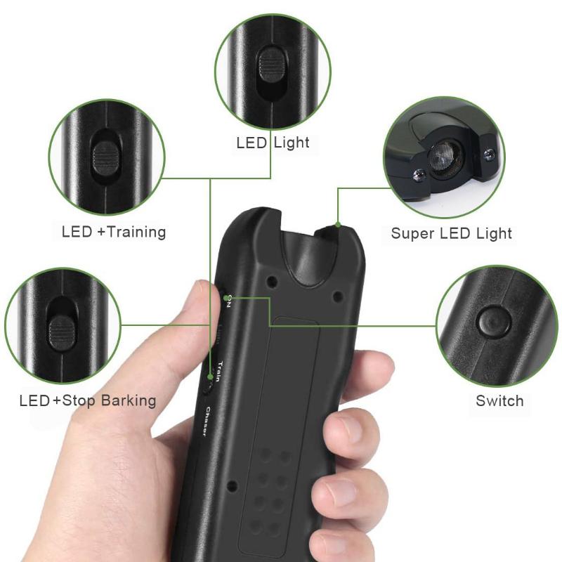 Dog Ultrasonic Repeller Pet Training Device Outdoor Double Headed LED Light Portable Anti-barking Device To Repel Cats & Dogs