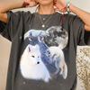 Three Arctic Fox Retro T-Shirt, Vintage Moon Wildlife Tee, Funny Animal Graphic Shirt, Unique Fox Lover Gift, Nature Graphic Tee