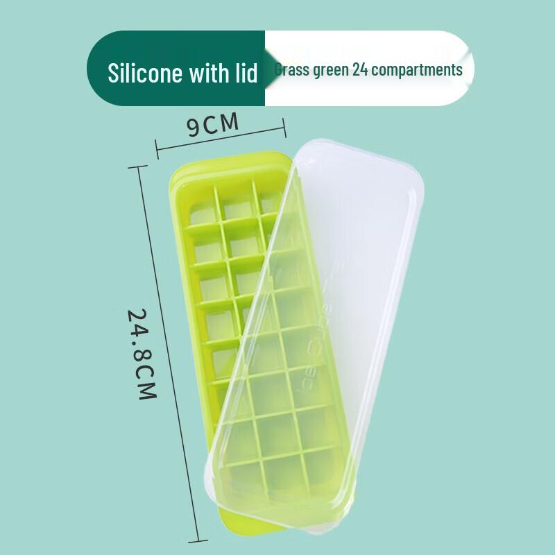 Easy-Release Silicone 24-Grid Ice Cube Tray with Lid