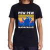 Pew Pew Madafakas Tshirt Men Short Sleeve Novelty Funny Cat T Shirt Cotton Loose Top Shirts Tee TShirt Summer Casual Loose Male