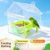 Hanging Parrot Feeder Prevent Scattering Bird Feeding Bowl Multifunction Bird Bath Parakeet Bathtub Bird Cage Accessories