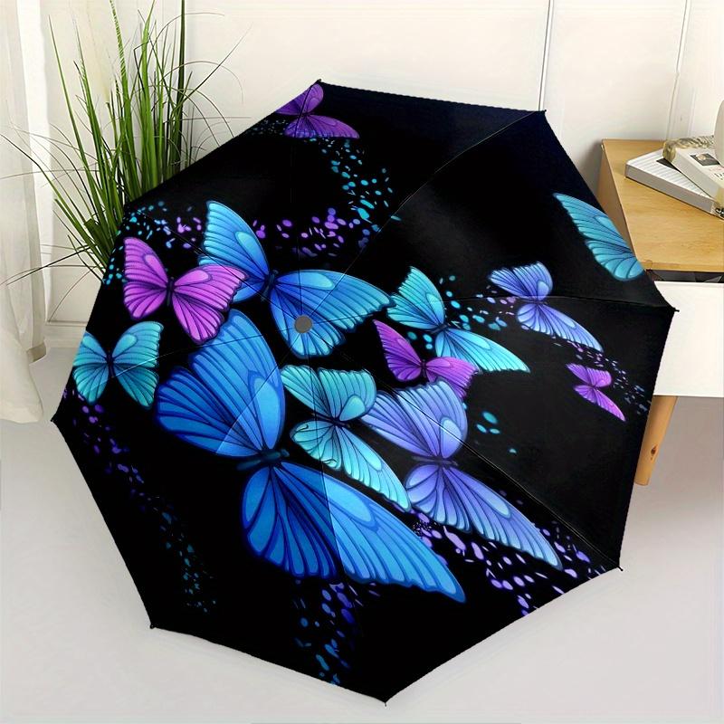Glow in The Dark Butterfly Wallpapers for iPhone & AndroidUmbrella, Cute Umbrella with Cute Design, Portable 3-Fold Compact Umbrella for Men & Women,