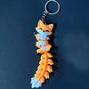 Keychain Cartoon Cat Fox Design with Metal Ring Keychain Pendant 3D Printed Movable Joints Flexible Body