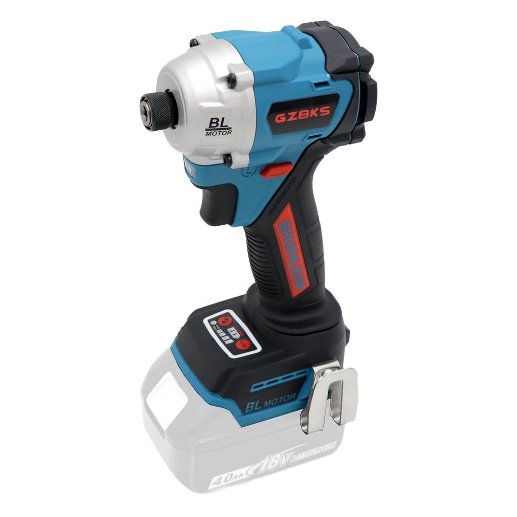 GZBKS BL250 18V Impact Driver Hex Chuck 250Nm High Torque 5 Modes for Thin for Steel Torque LED Light Makita 18V Compatible Weight Portable
