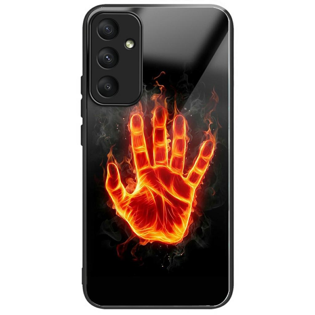 For Samsung Galaxy S25+ Case Pattern Printing Tempered Glass TPU Drop-Proof Phone Cover