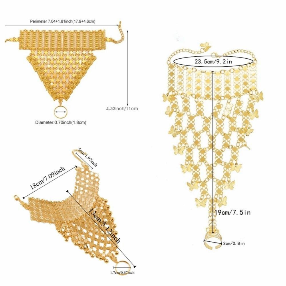 Multi Layer Golden Finger Bracelet Simple Hollow Geometric Pendant Stage Performance