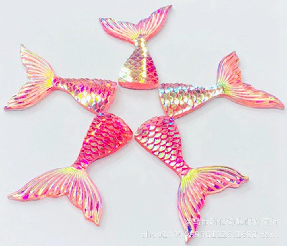 5pcs/set DIY Resin Plated Bottom AB Mermaid Tail Earrings Necklace Bracelet Clothes Decoration Accessories