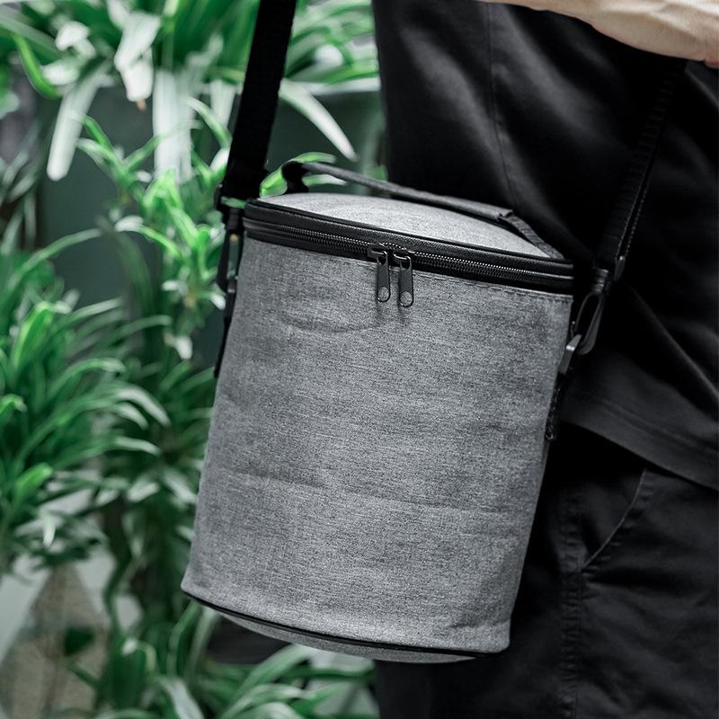 Fashion Oxford Thermal Bag for Lunch Portable Picnic Food Fresh-Keeping Cooler Women Men Bento Box Round Barrel Insulated Bags