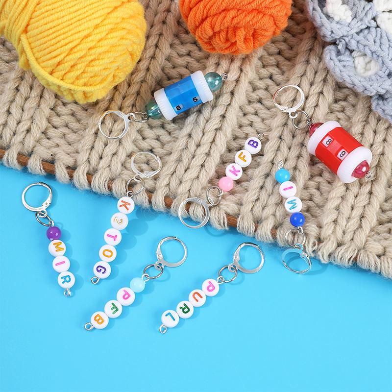 WTEMPO Chaveiro Marcadores de Ponto de Travamento com Contas Coloridas para Tricô, Quilting, Crochê Presente Perfeito para a Vovó ou para a Mamãe Suprimentos de Costura com Uma Bolsa