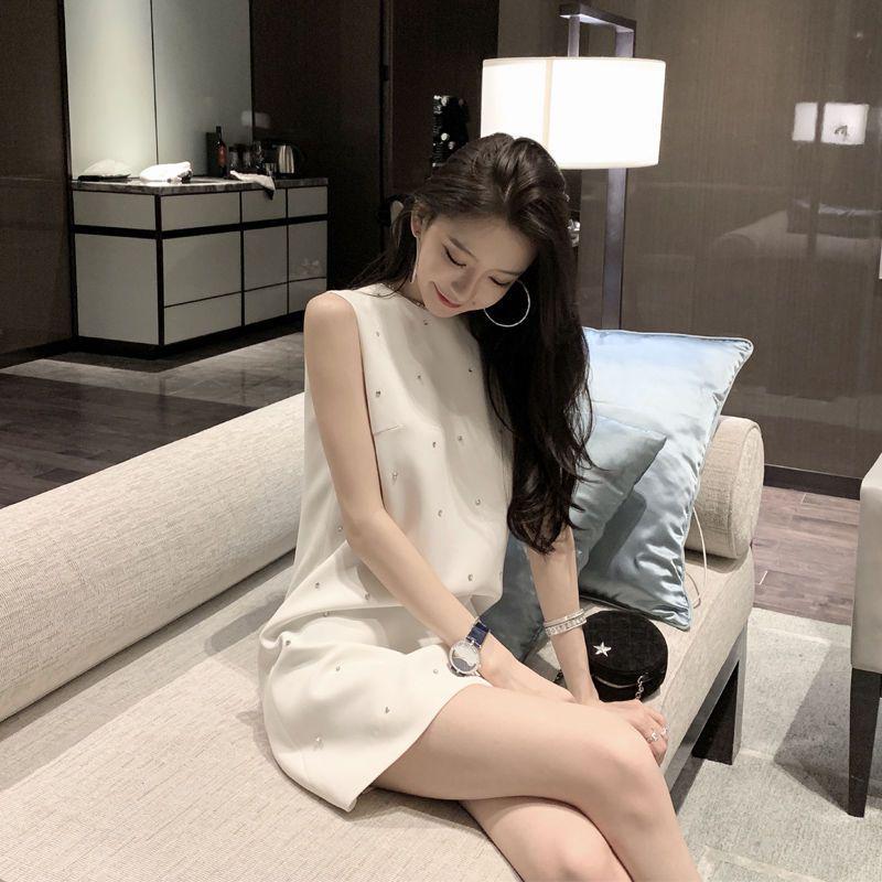 

Elegant 2026 Summer Street-Style White Tank Dress S (recommended 90-100 jin)