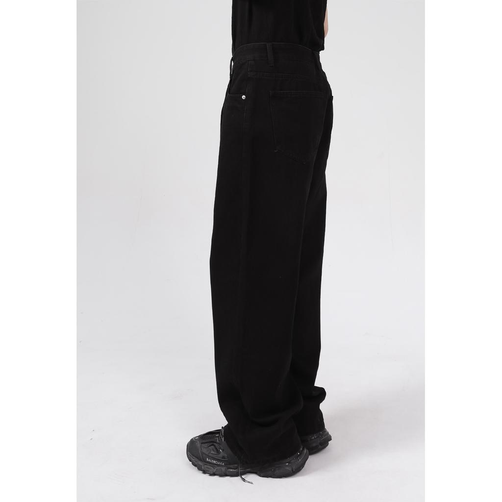 Men's Summer New Product Korean Edition Loose and Personalized Straight Wash Black Jeans for Men
