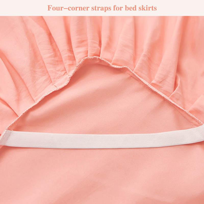 Saia de cama de quatro peças grossa escovada estilo coreano saia de cama e capa de edredão de três peças estilo princesa