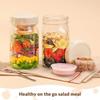 32OZ Capacity Salad Container Jar Glass Material Wet Dry Separation Salad Pod Leak-proof Feature Glass Salad Container Meal Prep