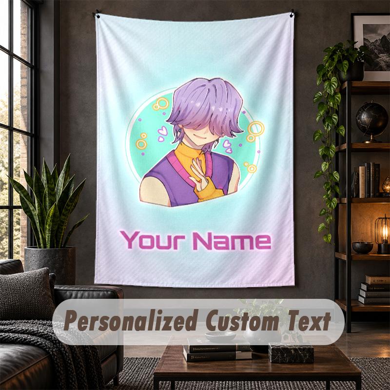 Wall Tapestry Kpop Demon Hunters Print Custom Name Text Wall Hanging Home Decor