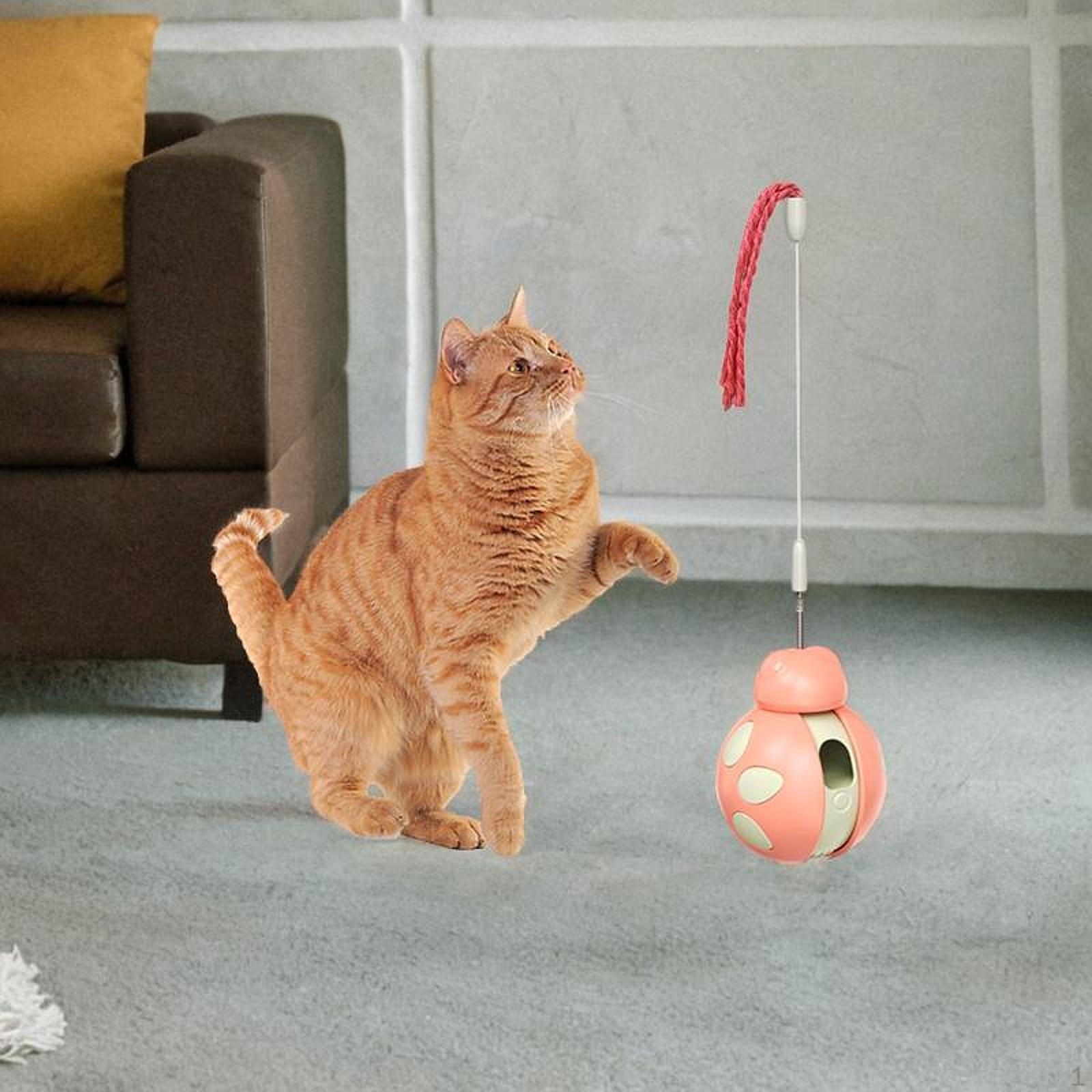 

Игрушка для кошек с текучим кормом Интерактивная дразнилка Игрушки для кормления Медленная кормушка Мяч для угощения Стакан розовый