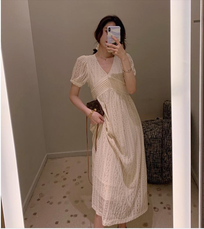 2026 Summer Trendy V-neck Lace Nursing Dress for Moms
