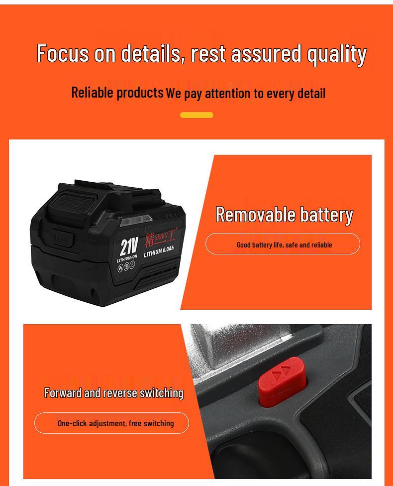 Jingyi Gong 1500 Nm High Torque 3/4" Brushless Cordless Lithium Impact Wrench