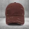 Peaked cap Cotton ripped baseball cap Men's versatile soft top curved brim sun hat Embroidery Women's trend