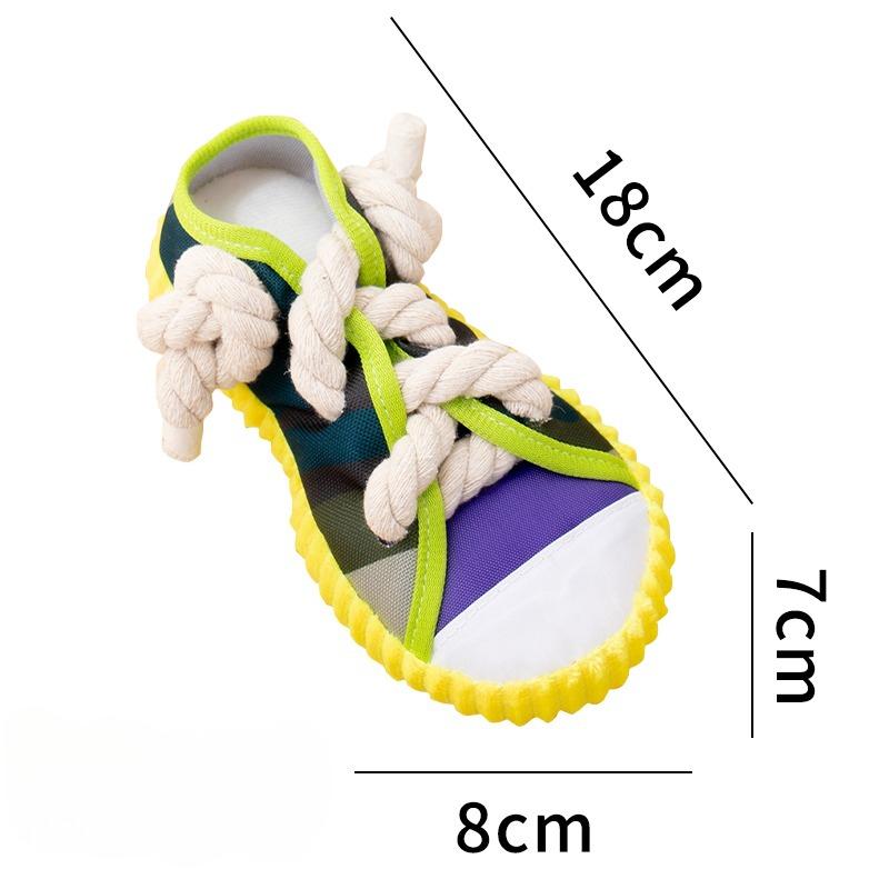 Dog Squeak Toy Teeth Grinding Bite Resistant Slippers Shape Puppy Chew Toy With Cotton Rope Pet Chewing Toys Dog Toys