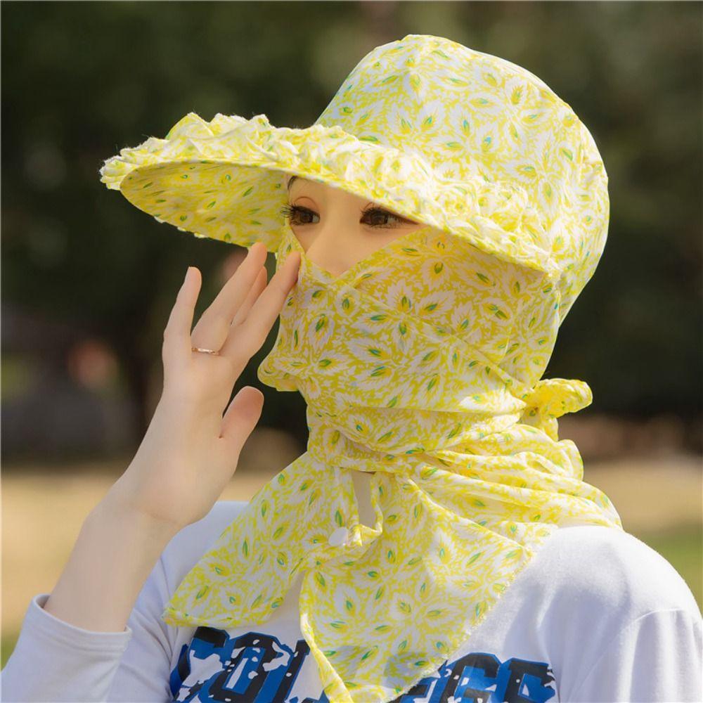 UV Protection Tea Picking Hat Sun Protection Neck Protection Hat Sunshade Shawl Cap  Climbing