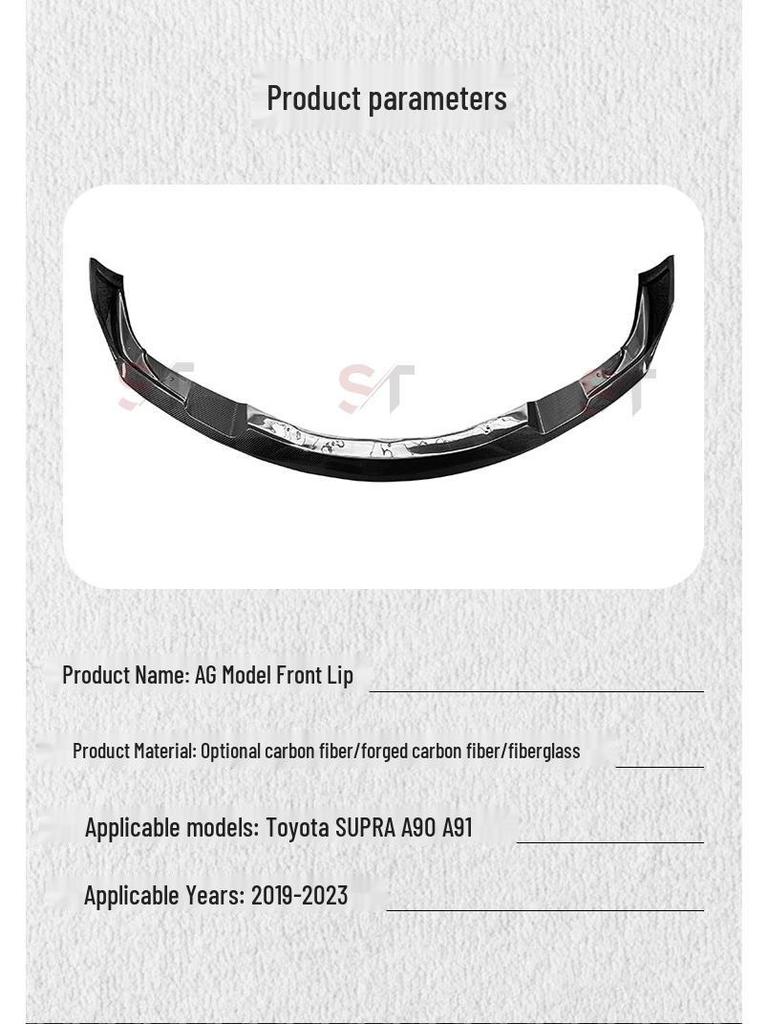 Compatible with Toyota SUPRA A90 A91 MK5 AG Front Lip Carbon Fiber Splitter Kit.