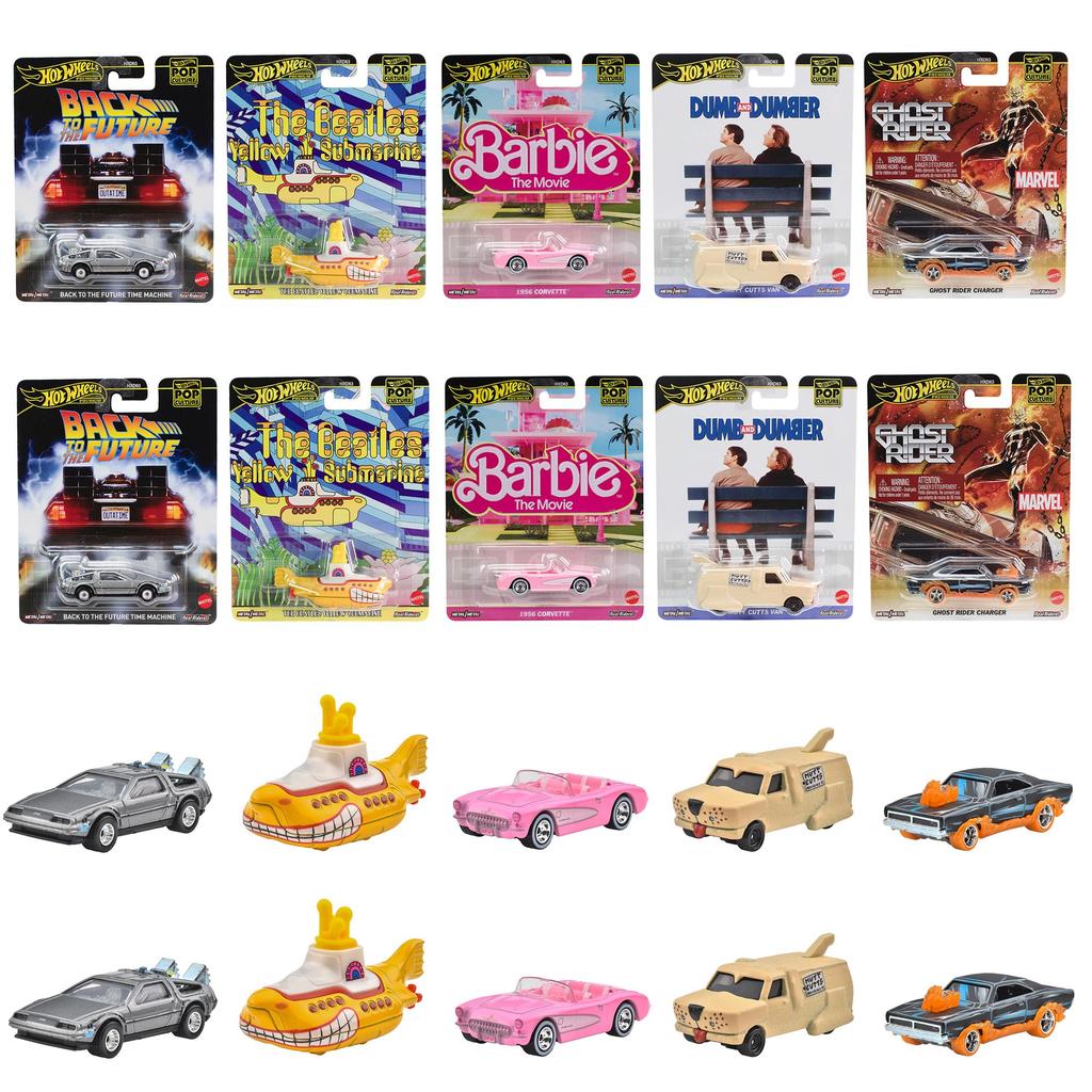 Hot Wheels Pop Culture Assortment Vehicle Toys Mini Cars Box of 10 Sold for Ages 3 and Up Multi 986H-HXD63