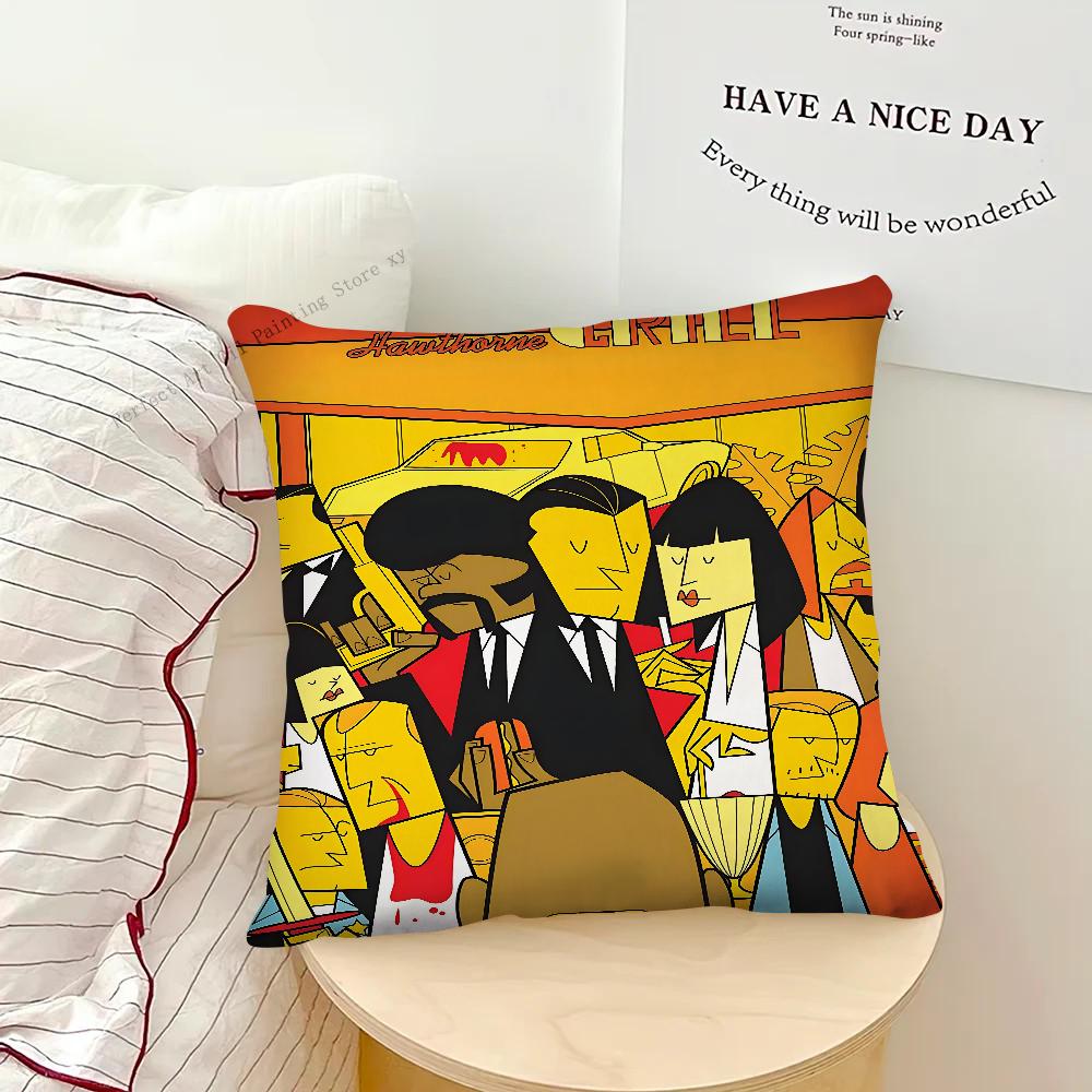 Movie P-Pulp Fiction Pillow Case Square Pillow Bedroom Sofa Leisure Comfort Cushion Car Living Room Home Decoration