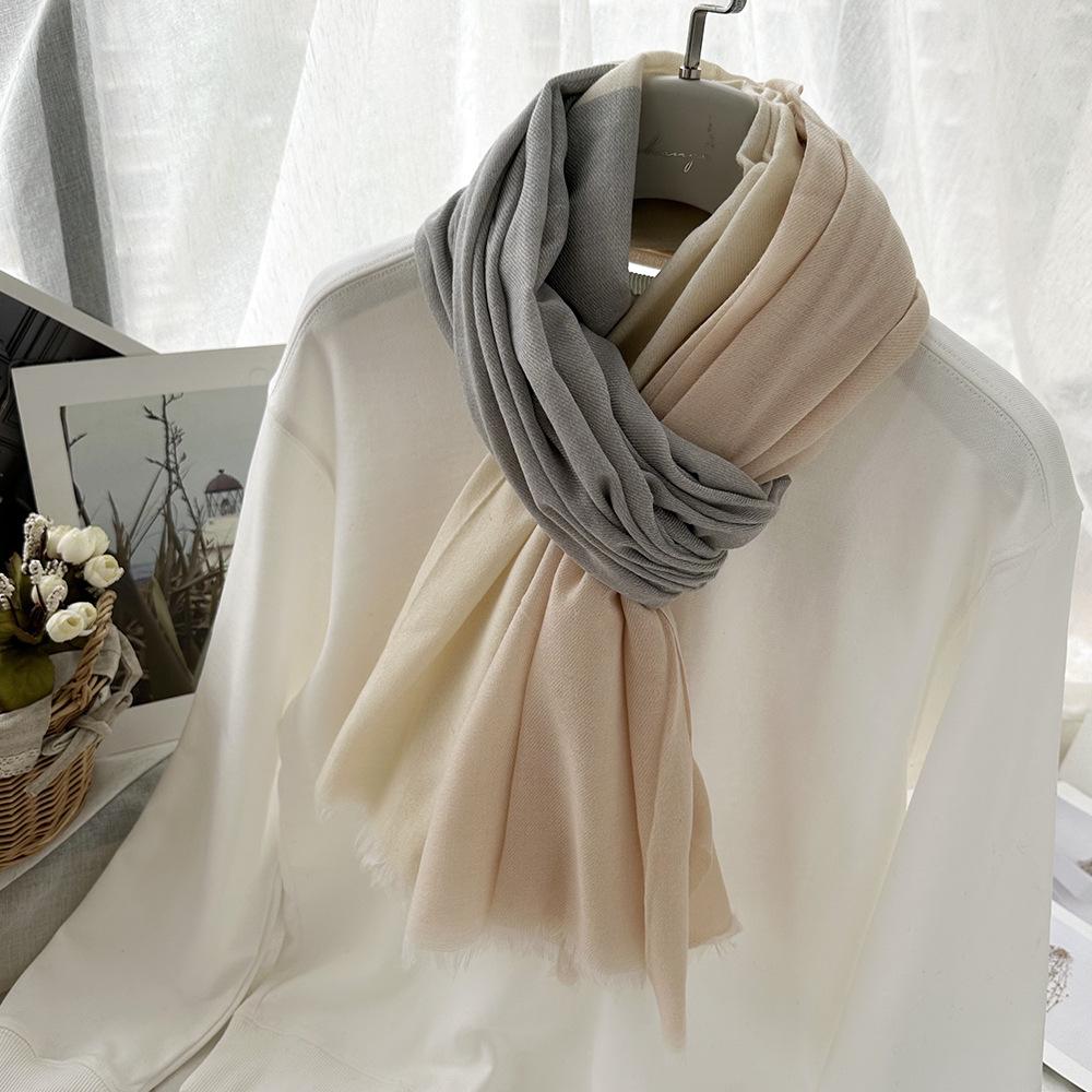 Warm Thorn Wool Scarf for Women Autumn and Winter Imitation Cashmere Light and Color Matching Scarf