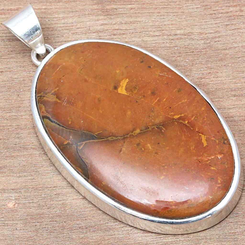 Pendant Designer Jasper Gemstone Valentine'Day Ethnic Silver Jewelry 2"