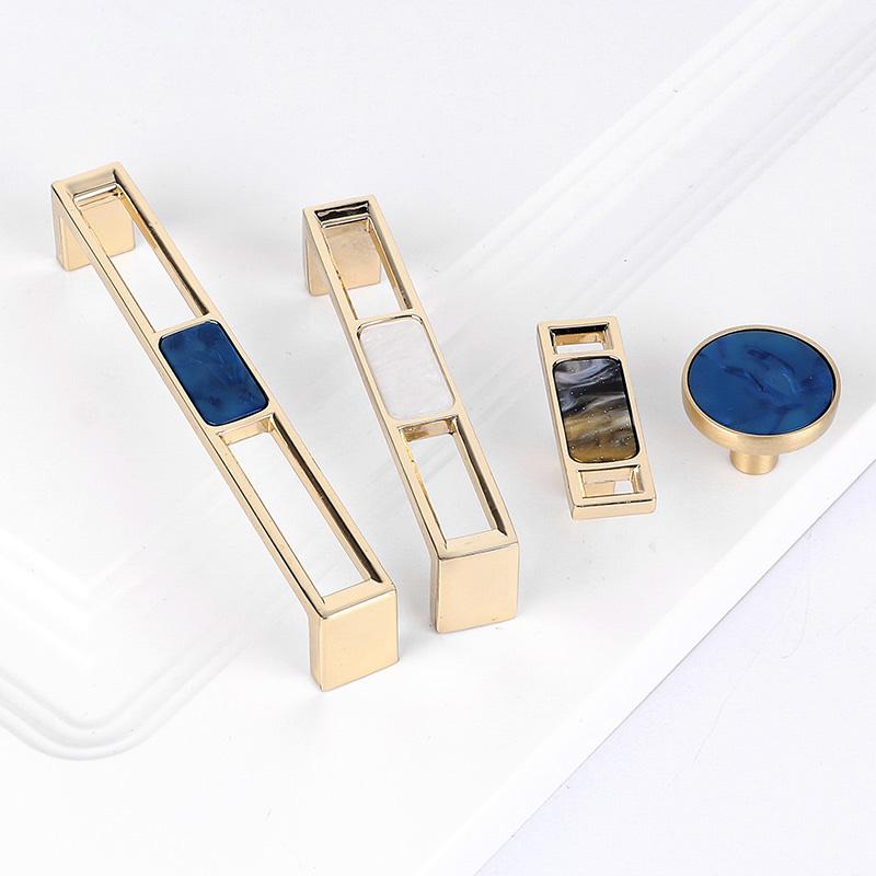 Zinc Alloy Cabinet Door Handle Gold Light Luxury High-end Kitchen & Wardrobe Drawer Handle Bedside Table Single Hole Handle