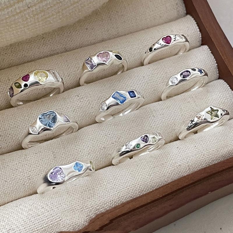 Adjustable Rings Zircon Rings Engagement Rings Y2K Rings Aesthetic Jewelry Alloy Material Great Gift for Women Gifts