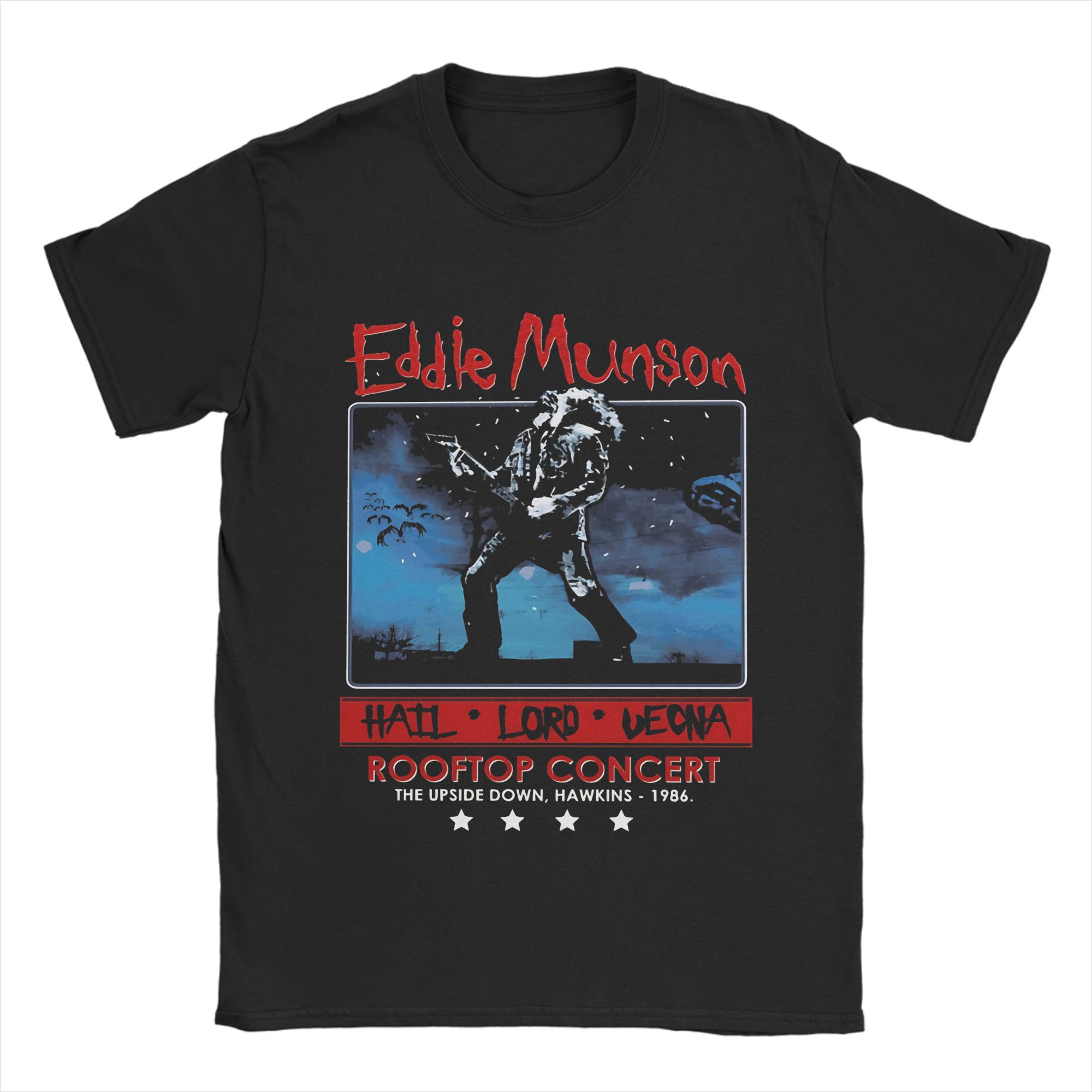 New 2026 Unisexs TShirts Eddie MunsonS Rooftop Concert Leisure Pure Cotton Tee Short Sleeve Steve T Shirt Round Collar Clothes S
