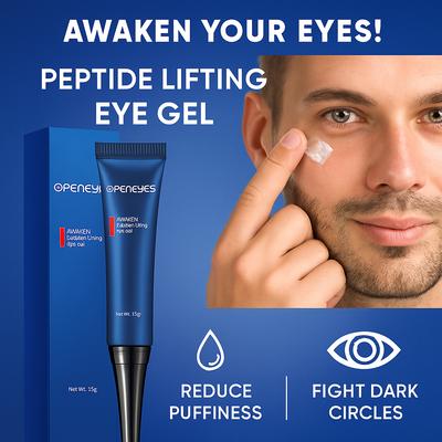Openeyes Awaken Peptide Lifting Eye Gel Men Oční krém Hydratační krém pod oční okolí Pro tmavé kruhy Otoky Jemné linky Oční auto