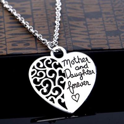 Mother And Daughter Love Forever Hollow Heart Pendant Necklace Mother's Day Gift MIT